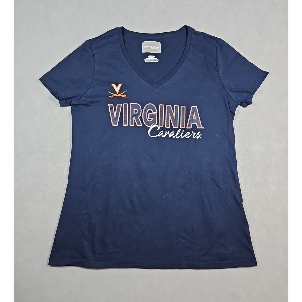 Captivating Womens Virginia Cavaliers Blue Graphic T Shirt Size Small NWOT